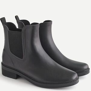 J.Crew Black Chelsea Rain Rubber Boots size 10